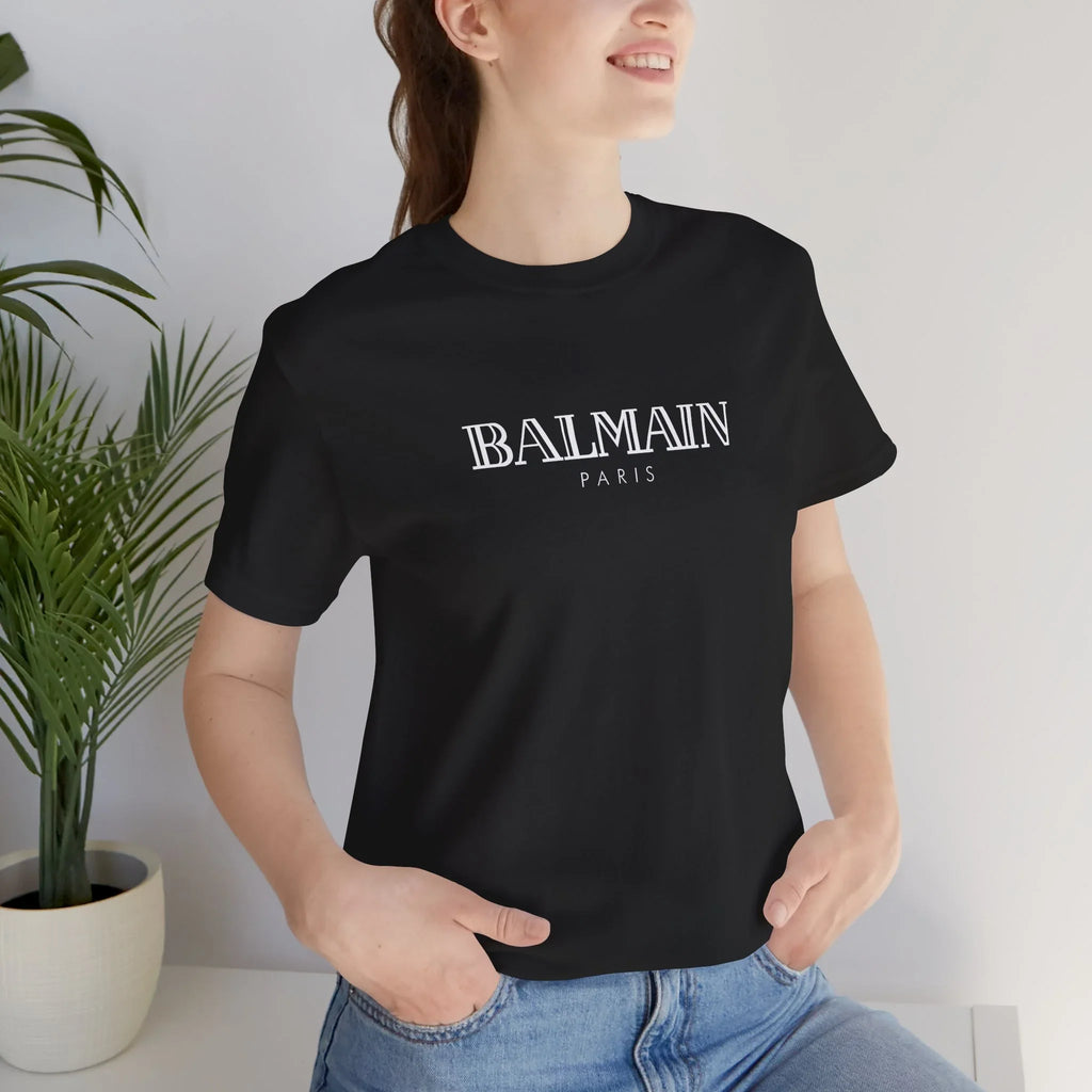 Balmain Paris Logo Tee - Black Graphic T-Shirt